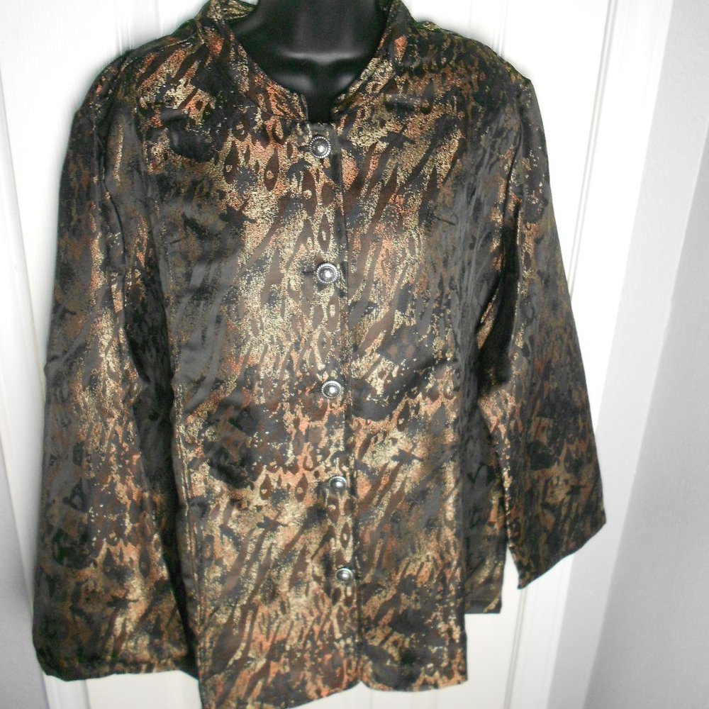 Tudor Court Black Leopard Print Blazer, size XX large new